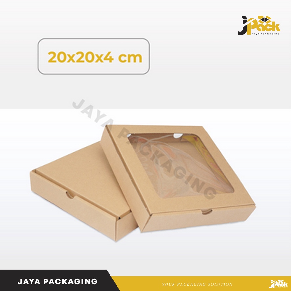 

Box Packing 20x20x4 cm EFlute kardus/window/Pizza/Polos/Hampers/hoodie/mukena/hijab/brownis