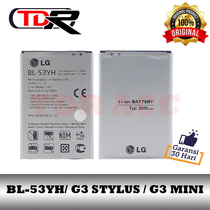 BATRE - BATRAI - BATERAI LG G3 STYLUS G3 MINI BL53YH ORIGINAL 100%