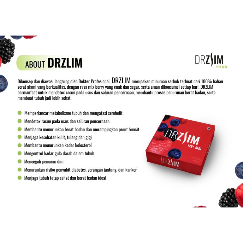 DRZLIM Drslim Minuman Kesehatan Detox Fiber Diet by Ussy Pratama &amp; dr Ekles