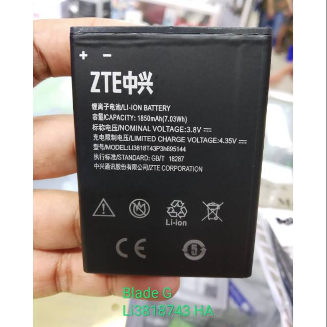 Baterai Zte Blade G Battery Zte Blade G Li3818743