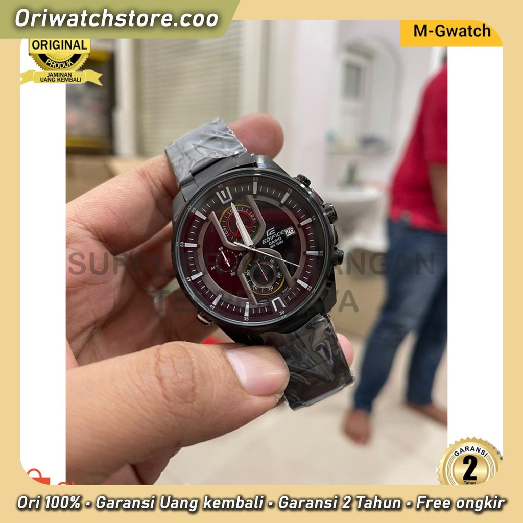 TERLARIS Casio edifice EFR 533 jam tangan pria size 45mm original free box ori paper bag mg store