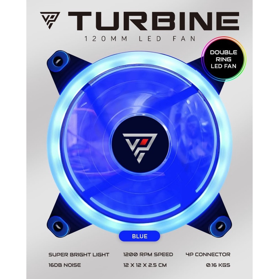 VARRO FAN CASING TURBINE DOUBLE RING LED FAN CASE 12CM