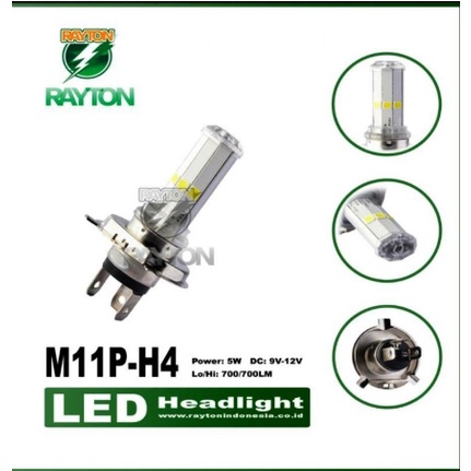 Lampu led 6 mata RAYTON untuk motor type soket H4 Vixion Scoopy dll