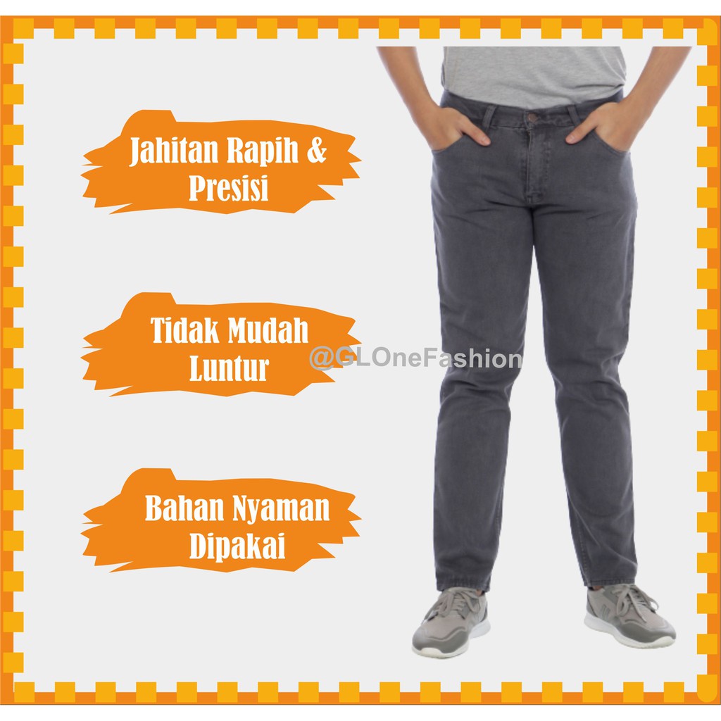 CELANA JEANS PANJANG LEA 606 STANDAR REGULER PRIA/COWOK/LAKI-LAKI MURAH BAHAN BAGUS WARNA ABU ABU
