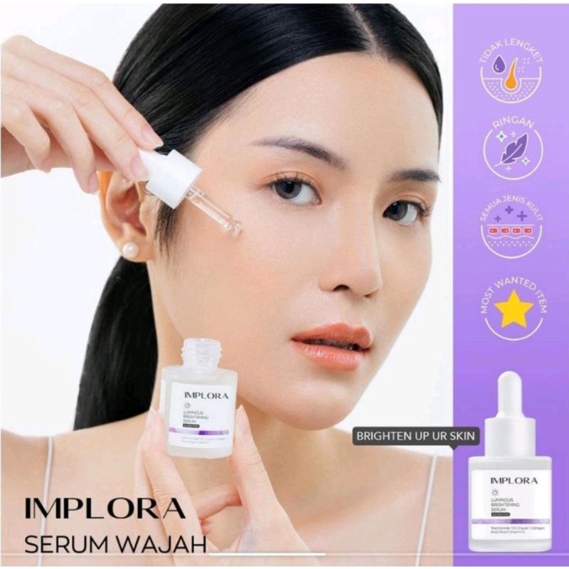 Implora Serum 20ml Luminous | Acne | Midnight | Peeling | Hydrating | 24K Gold | 1% Liporetinol | Bakuchiol | Salmon DNA | Birdnest Skin Nourish