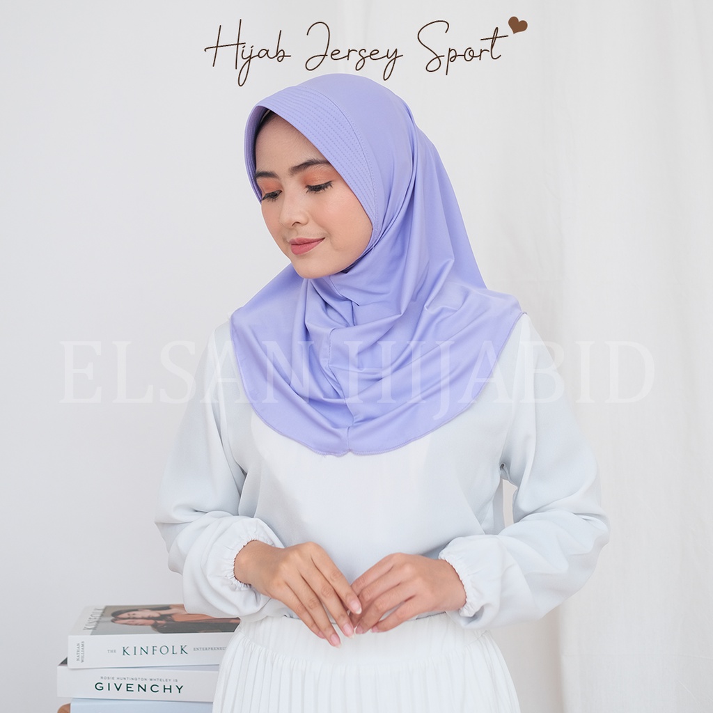 Khimar instant Hijab sport jersey premium grade A panjang menutup dada/ jilbab olahraga lycra instant jokowi-4