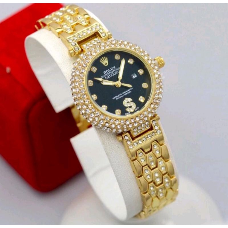 Jam Tangan RoIex Wanita Jam Terlaris Jam Tangan Fashion Pria Wanita Rantai Stainliss Steel