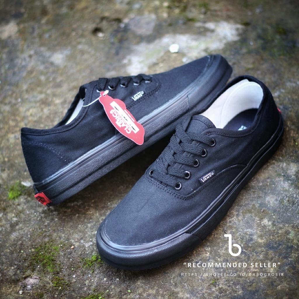 PROMO Vans Authentic All Black | Sepatu Hitam Sekolah, Ke Kampus, Sepatu Gaya Casual dan Klasik