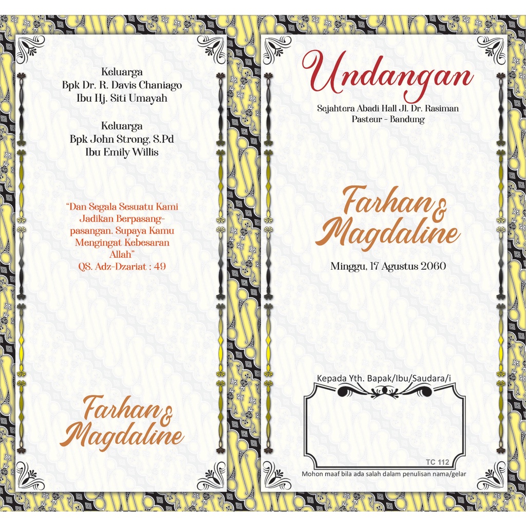 TC 112 Blanko Undangan