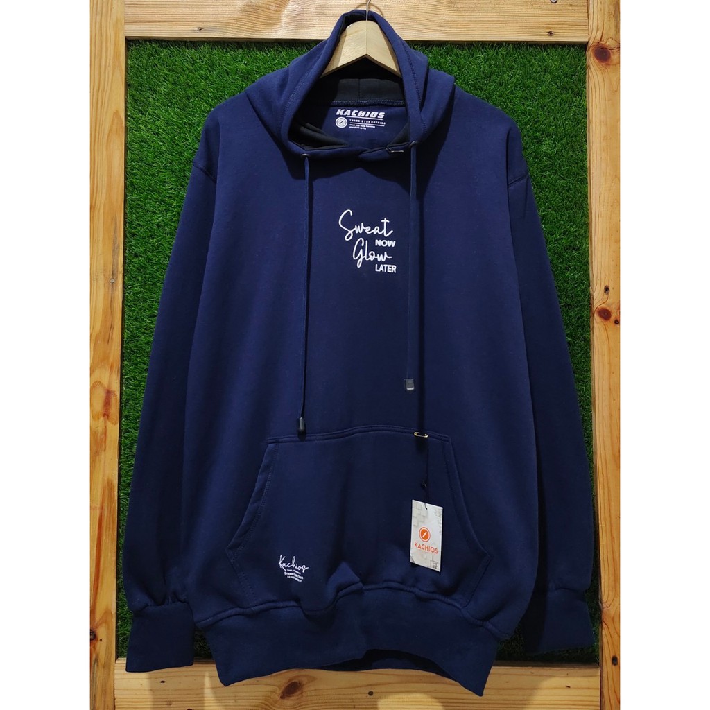 Jaket Hoodie Pria Cod Aesthetic Original Kachios Brand Distro Kota Bandung Terbaru Terpopuler Dan Terlaris Oversize Unisex Sweater Hoodie Pria Katun Casual Distro Masa Kini Hudie Pria Wanita Hodie Casual Warna Hijau Dove List Make Today Amazing Masa Kini-Navy Sweet Glow