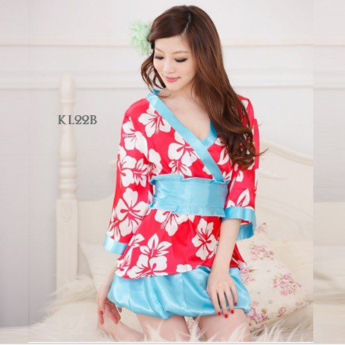 [PRODUK TERLARIS] KIMONO JEPANG KIMONO SATIN BAJU TIDUR KIMONO WANITA MERAH KL22B