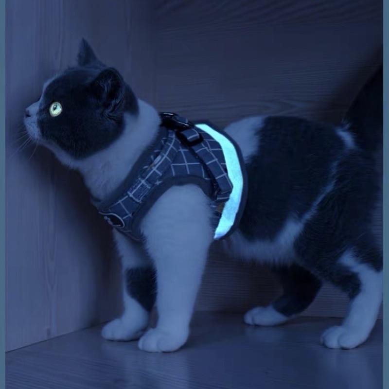 Rompi Harness Modis Mesh Lembut dengan Tali Pengikat Reflektif untuk Anjing / Kucing Kecil - Harness Anjing Kucing - ROMPI REFLECTIVE Glow In The Dark