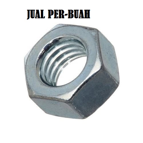 Perbuah HEX NUT M 42 Putih Mur Segi enam M42 Hexagonal Pengencang Baut