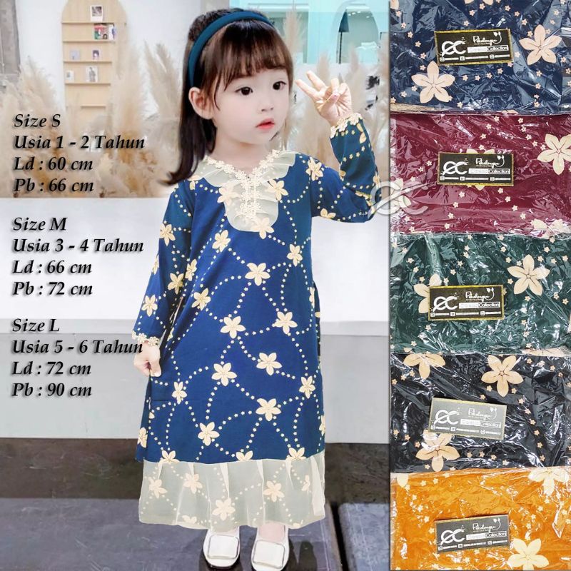 LongDress Anak Perempuan / Gamis Anak Perempuan 1-13 Tahun Motif Akar Bulu Polkadot, Batik Polkadot 