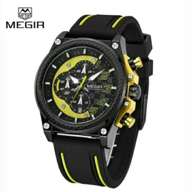 MEGIR MN2051G Quartz Men Sport Watch - yellow