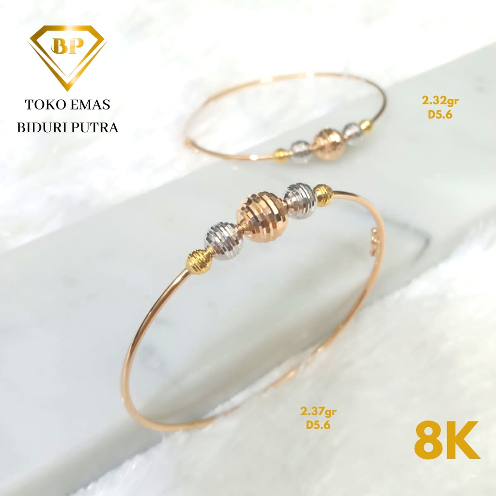 Gelang Oval Elegant Christian Di*r Perhiasan Emas Asli Kadar 8k/375 toko emas biduri putra