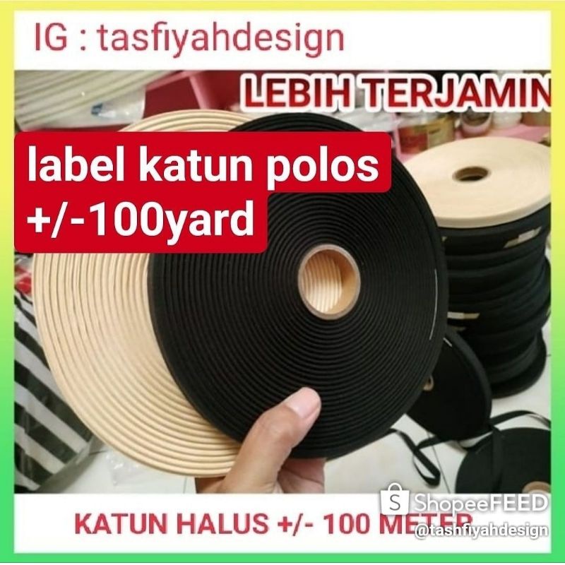 Jual Label Katun Polos Cm Label Hijab Label Baju Pakaian Bahan