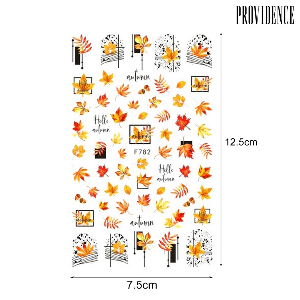 Providence 1 Sheet Manicure Decal Delicate Compact Safe Autumn Maple Leaves Nail Art Transfer Sticker for Women