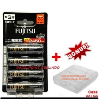 Baterai Fujitsu AA min 2450mah - 2550mah Rechargeable isi 4 A2 JAPAN