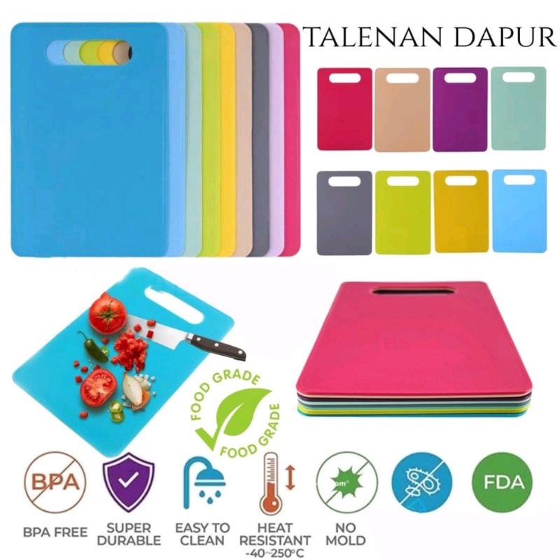 Talenan Plastik 29x19 Cm Tebal 1,5 Mili / Talenan Dapur Tipis Anti Slip / Cutting Board
