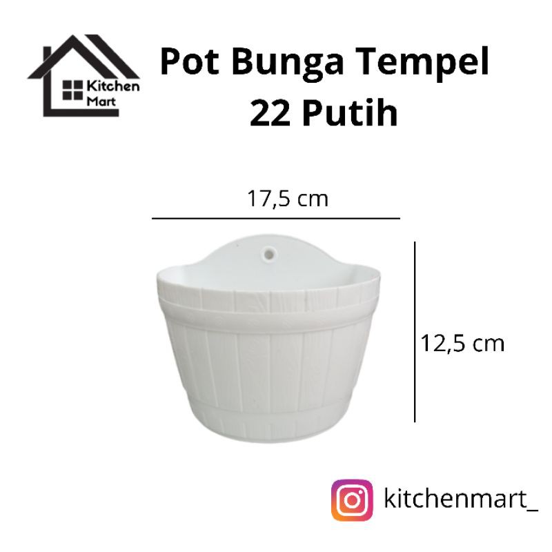 Pot Bunga Tanaman Tempel Putih Pot Bunga Tempel Dinding Pot Bunga Tempel Putih