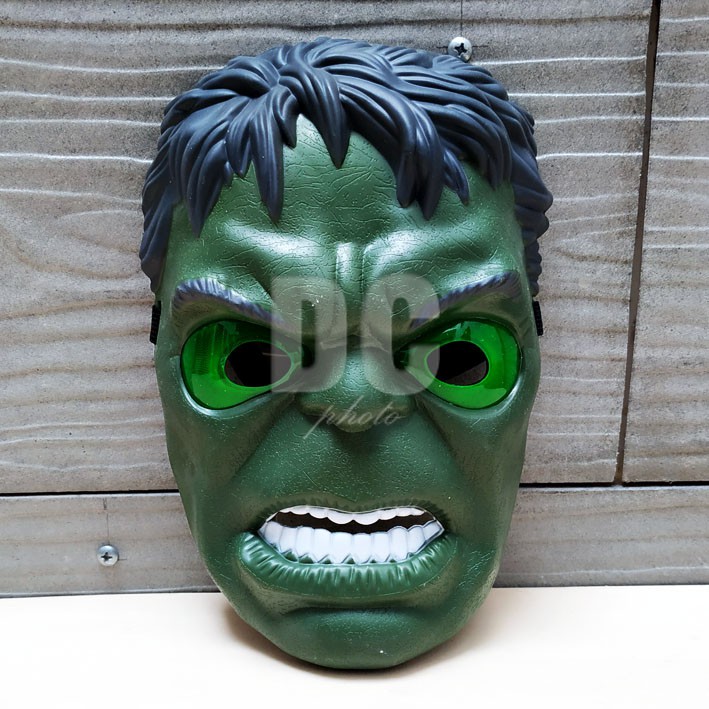 Topeng Hulk LED Marvels Superhero Cosplay Mask Bisa Menyala Lampu dan Suara