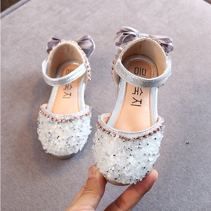 SH2-Sepatu Pesta Anak Perempuan Import Mutiara Rhinestone