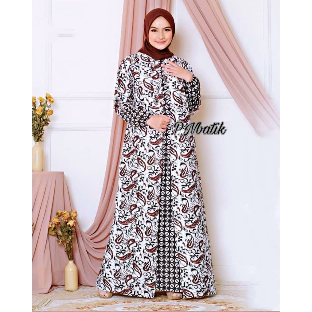 Gamis batik meisya modern gamis cardy kain katun adem