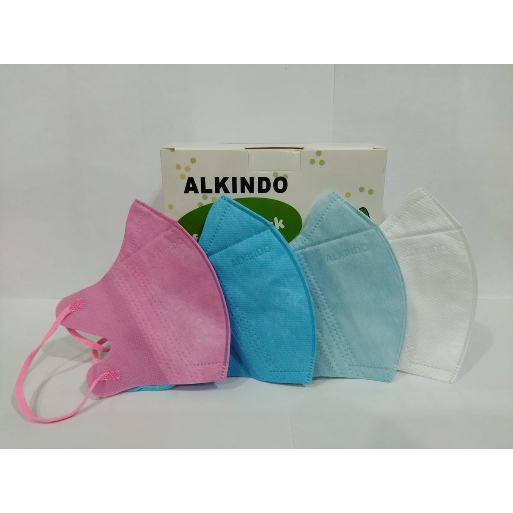 MASKER DUCKBILL ANAK ALKINDO GARIS ISI 50PCS [SWEETSPACE]