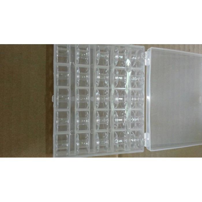 0052 Bobbins/Spool Bening (+ box) Mesin Jahit Portable (Plastik) MESIN JAHIT