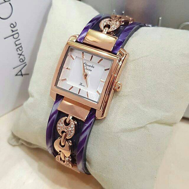 Jam Tangan Wanita Alexandre Christie AC2611 Original  Ungu