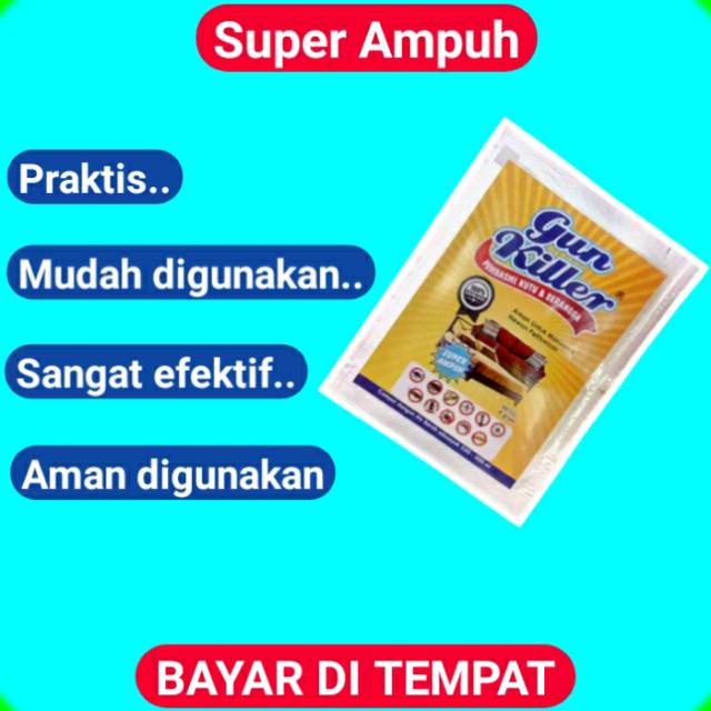 GUN KILLER SACHET PEMBASMI KUTU KASUR,SOFA,KURSI,KUTU,BUSUK,TUMBILA,TUNGAU,KECOA,SEMUT,RAYAP,