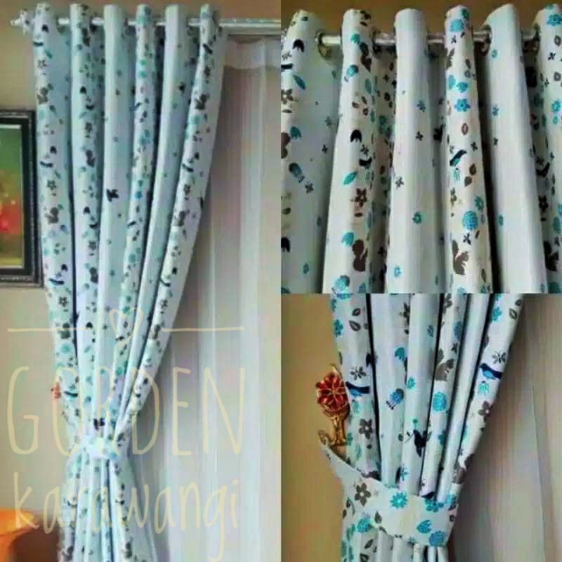 Gorden minimalis Blackout motif burung