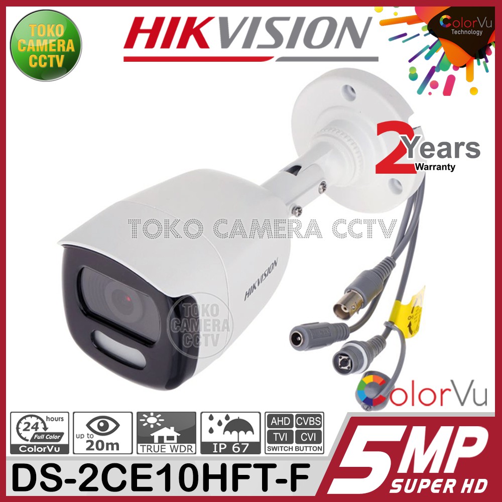 KAMERA CCTV OUTDOOR 5MP COLORVU HIKVISION DS-2CE10HFT-F
