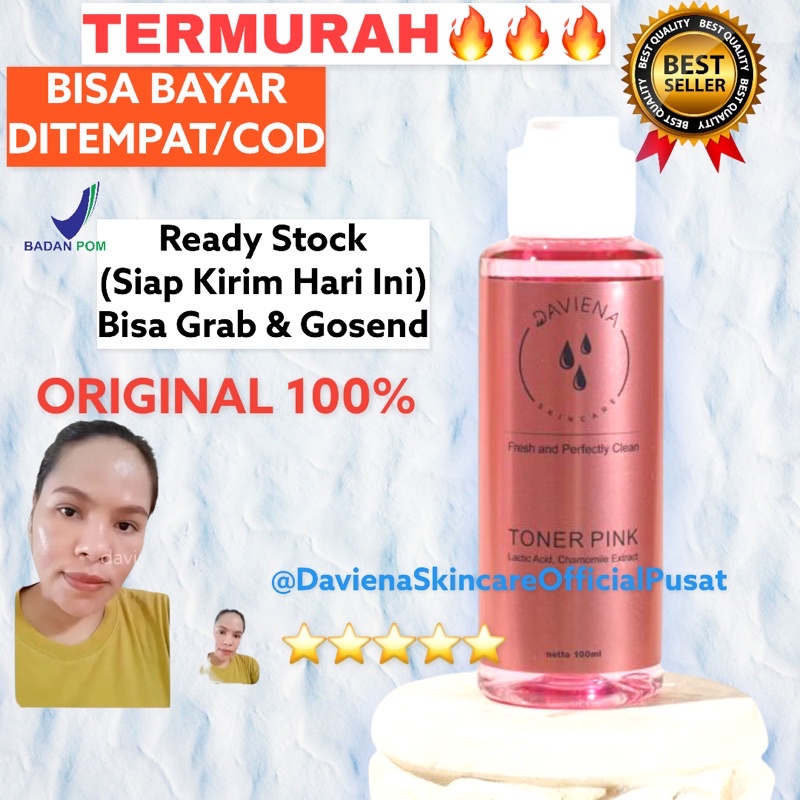 TERLARIS TONER GLOWING SERIES | DAVIENA | DAVIENA SKINCARE  Davina ASLI 100% Toner Pembersih Wajah M