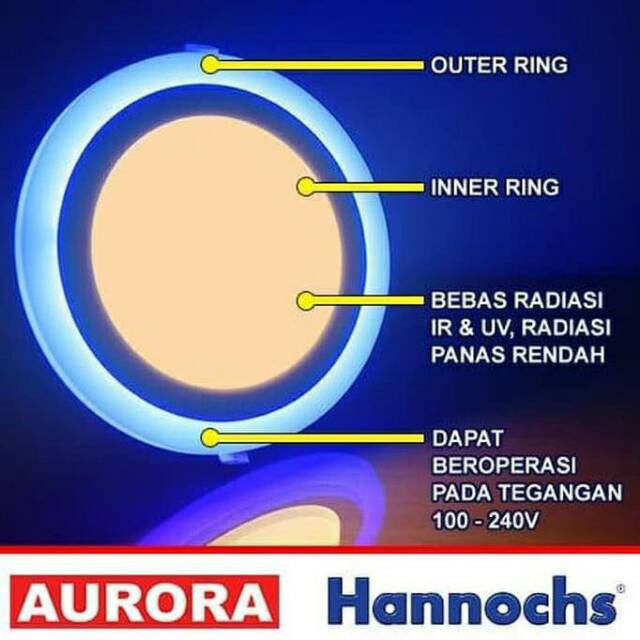 HANNOCHS AURORA 3W - Lampu LED Decorative Two Color Panel 3 Watt