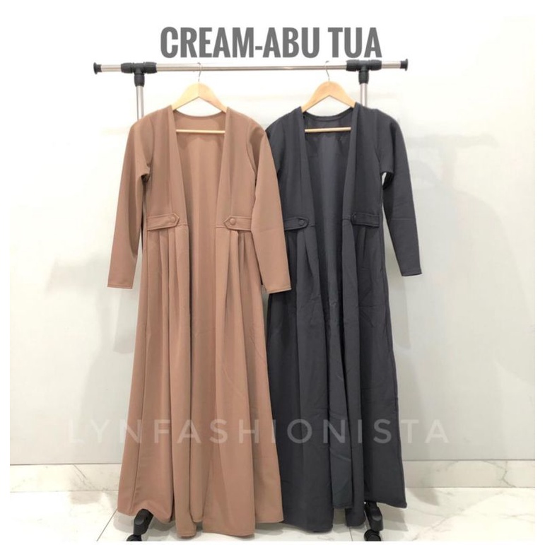 (BB MAX 70 KG)VIKA OUTER/CARDIGAN WANITA MUSLIMAH/LONG CARDI PANJANG POLOS PREMIUM-3