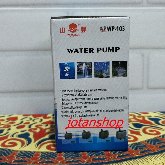 YAMANO WP 103 WP103 WP-103 Pompa Air Celup Kolam Hidroponik Aquarium Aquascape