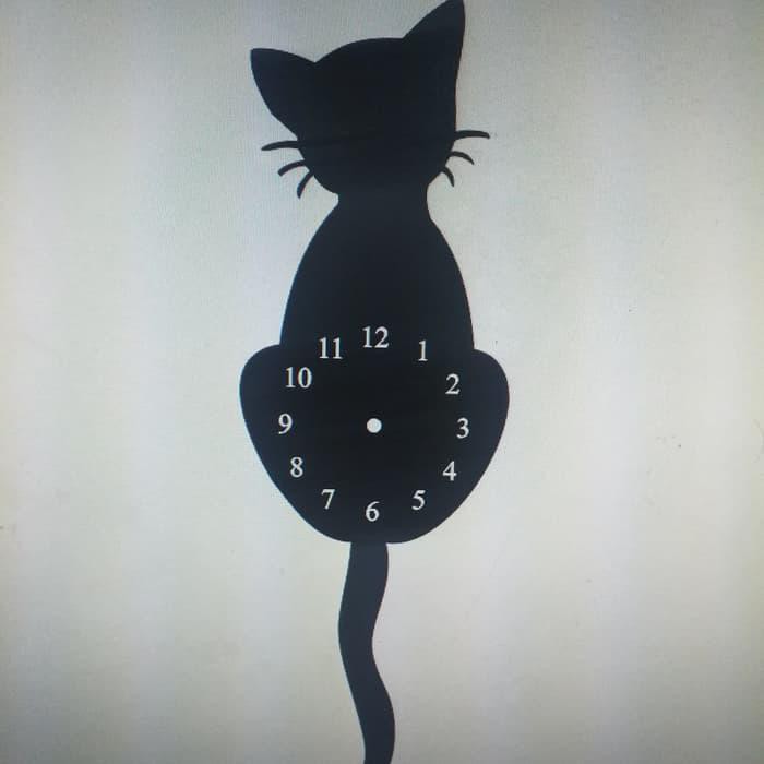 Jam dinding Bandul kucing Unik ekor goyang