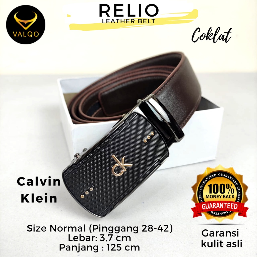 [VALQO] RELIO Coklat Ikat Pinggang Kulit Kapi Rel Sabuk Pria Normal dan Big Size