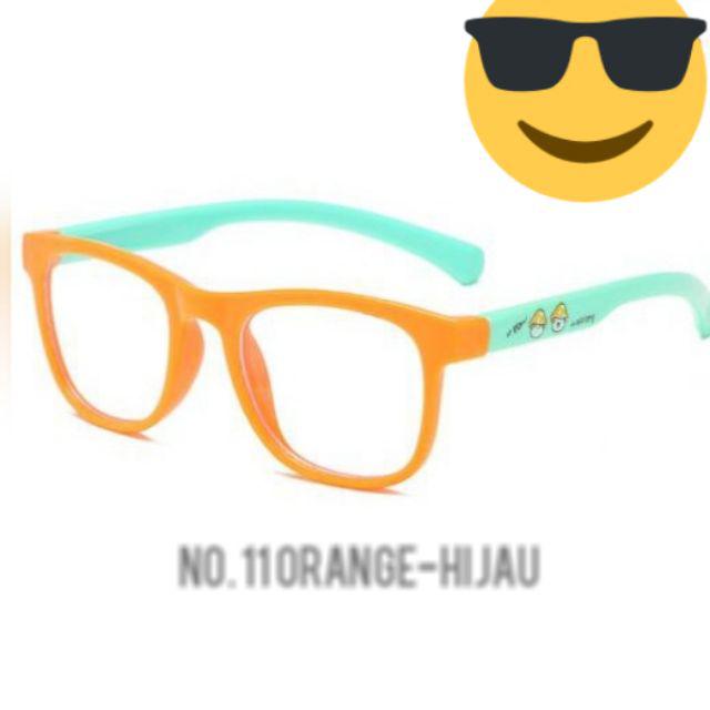 Kacamata Anak Anti Radiasi HP Komputer Laptop Tablet LCD TV Monitor-Orange-hijau (no.11)