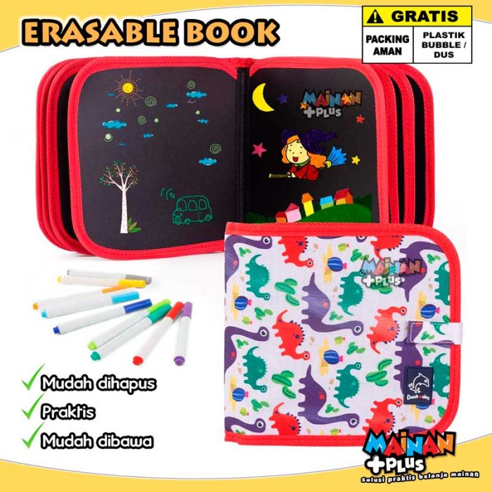 

Sketsagambar- Buku Gambar Anak Erasable Drawing Book Mainan Edukasi Edukatif Motif A - Dino 2 -Buku-
