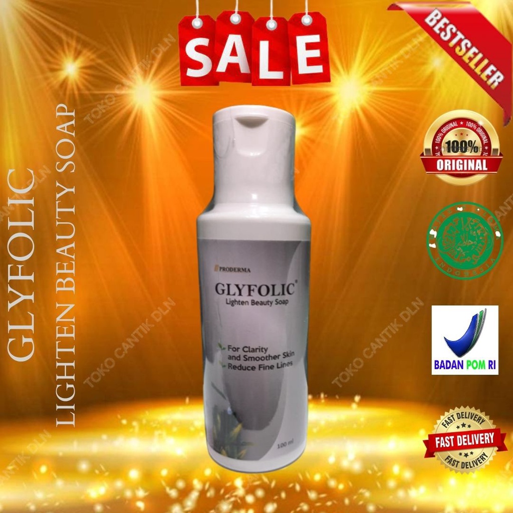 glyfolic lighten beauty soap 100 ml # sabun pencerah