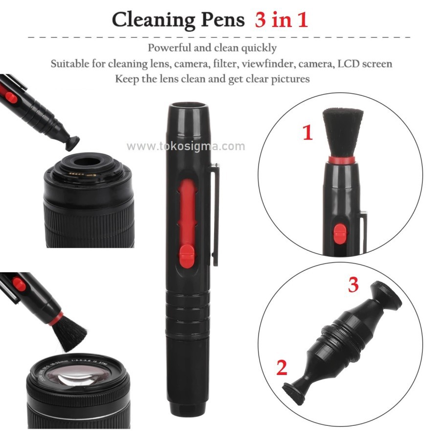 LensPen Pena Kuas Pembersih Lensa Kamera DSLR Brush Cleaner Lens 3in1