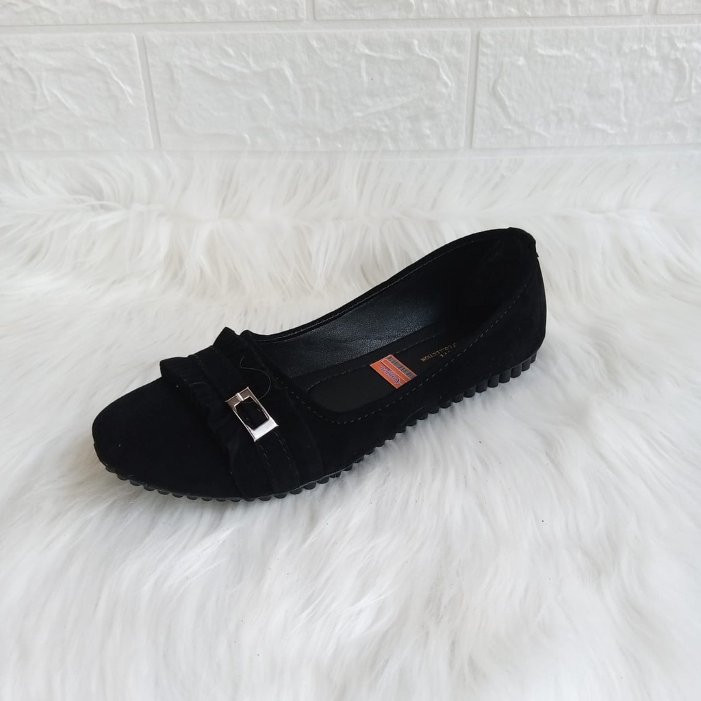 flatshoes wanita terbaru sepatu balet wanita murah simple elegan variasi rempel gesper