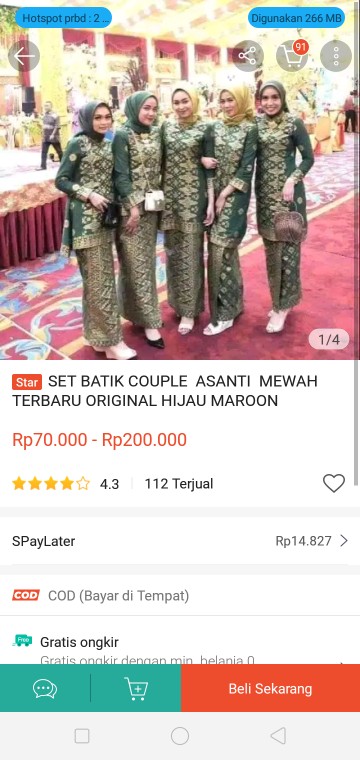Set Batik Couple  Asanti  Mewah Terbaru Original Hijau Maroon Terbaru