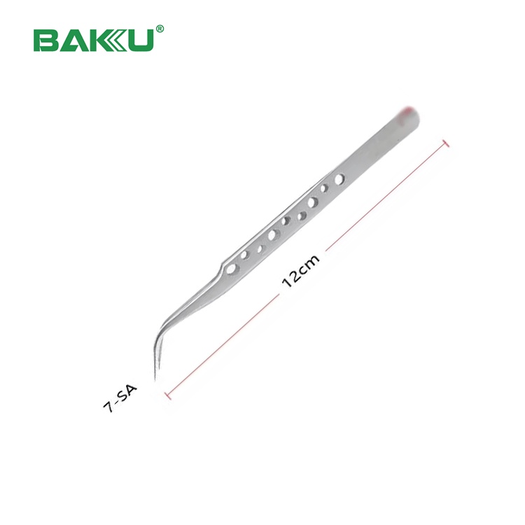 Baku Pinset Tweezer Bengkok Tajam BK-V9 7-SA Stainless Steel Original