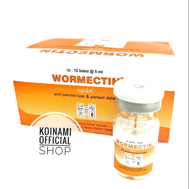 WORMECTIN 5ml / obat jamur parasit cacing scabies kucing anjing domba kambing kelinci sapi babi / Medion