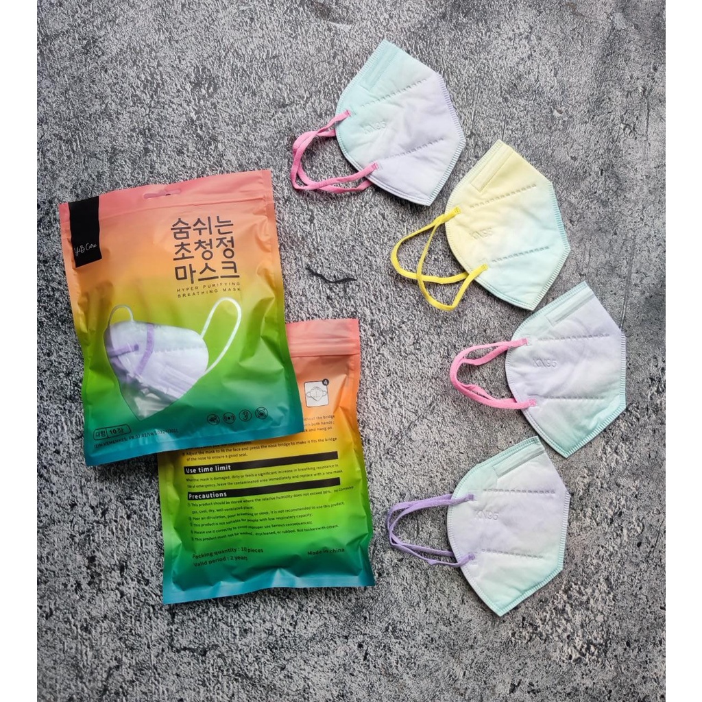 KN95 RAINBOW GRADASI OMBRE YB CARE 10 PC - MASKER KN95 5PLY Y&amp;B OMBRE PELANGI