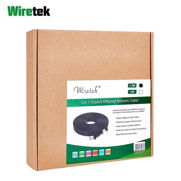 Wiretek Kabel LAN Cat 7 Gigabit Ethernet Network FLAT Cable 1.5 meter